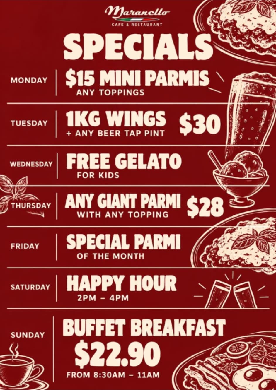 Weekly Specials Board